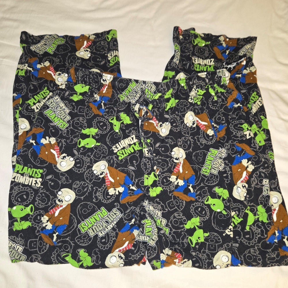 Mens Plants VS Zombies Pajama Pants Size Large [2012]